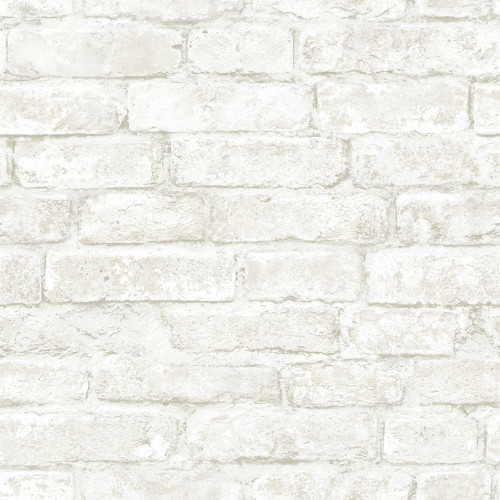 Chesapeake by Brewster 3115-12481 Arlington Off-White Brick Wallpaper