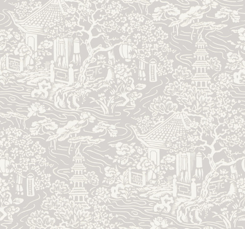 York Wallcoverings AF6573 Chinoiserie Wallpaper Grey