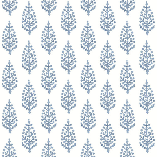 York Wallcoverings FH4068 Paisley On Calico Wallpaper Blue