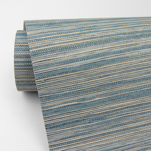 2829-82040 Pattaya Blue Real Grasscloth Wallpaper A-Street Prints Traditional Texture Pattern