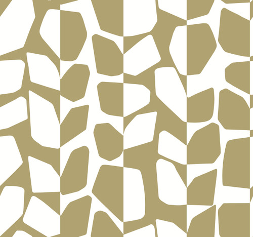 York Black & White BW3892 Primitive Vines Wallpaper Metallic Gold