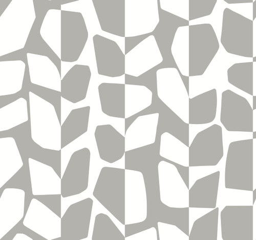 York Wallcoverings Black and White Resource Library BW3895 Primitive Vines Wallpaper Metallic Silver