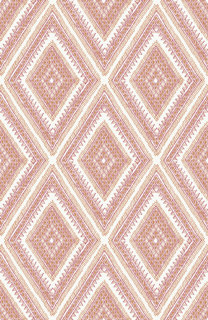 2969-26015 Zaya Orange Tribal Diamonds Wallpaper Bohemian Style Global Theme Non Woven Material Pacifica Collection from A-Street Prints by Brewster Made in Great Britain