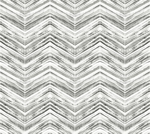 York Wallcoverings Black and White Resource Library BW3911 Petite Watercolor Chevron Wallpaper Black White