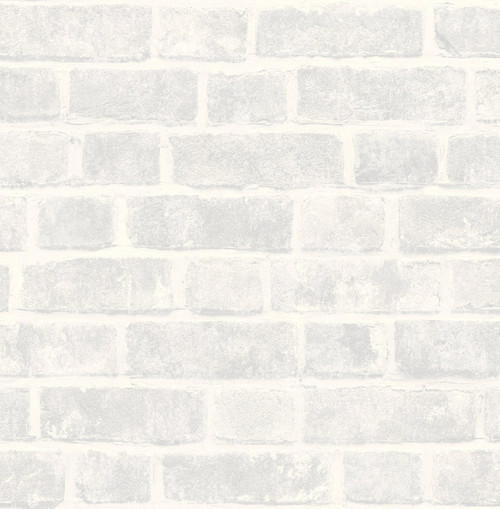 Grace & Gardenia White Painted Antique Brick Peel and Stick Wallpaper Grace & Gardenia