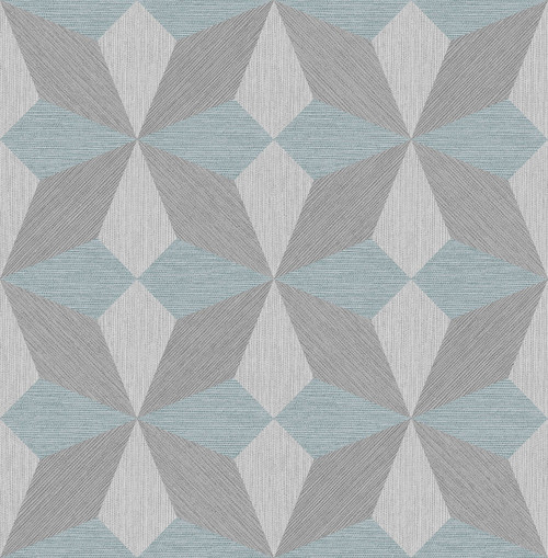 2908-25304 Valiant Aqua Faux Grasscloth Geometric Wallpaper Modern Style Unpasted Non Woven Material Alchemy Collection from A-Street Prints by Brewster Made in Great Britain