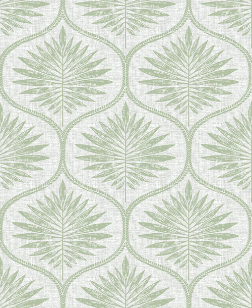 2861-25719 Laurel Light Green Ogee Wallpaper Scandinavian Style Botanical Theme Unpasted Non Woven Material Equinox Collection from A-Street Prints by Brewster Made in Great Britain