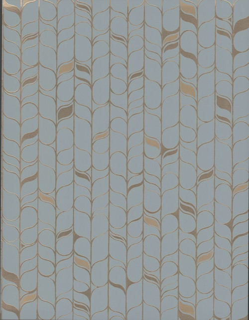 York Wallcoverings Modern Nature 2nd Edition OS4202 Perfect Petals Wallpaper Blue Gold