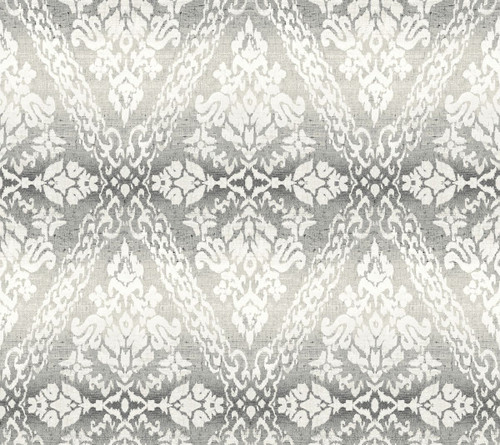 York Wallcoverings Damask Resource Library DM4931 Tudor Diamond Damask Wallpaper Black