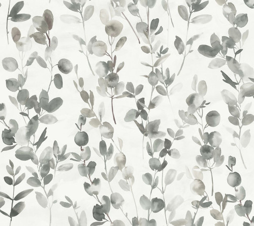 York Wallcoverings Modern Nature 2nd Edition OS4315 Joyful Eucalyptus Wallpaper Gray Taupe