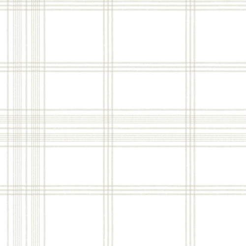 York Wallcoverings Water's Edge Resource Library CV4466 Charter Plaid Wallpaper Off White