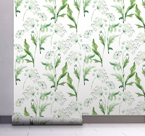 GW5271  Watercolor Spring Flower Peel & Stick Wallpaper Roll 20.5in W x 18ft L