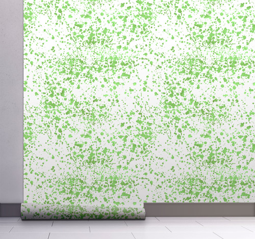 GW6044 Grace & Gardenia Green Splatter Peel and Stick Wallpaper Roll 20.5 inch Wide x 18 ft. Long, Green White