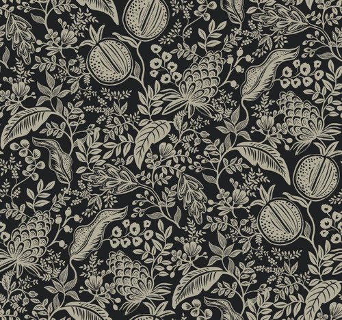 RP7389 Pomegranate Wallpaper Black from Rifle Paper Co. Second Edition by York Wallcoverings