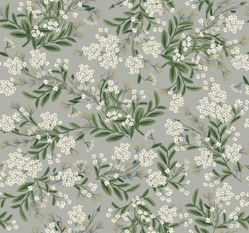 RP7383 Cornflower Wallpaper Gray, Green from Rifle Paper Co. Second Edition by York Wallcoverings