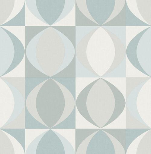 2903-25844 Archer Light Blue Linen Geometric Wallpaper Retro Style Graphics Theme Unpasted Non Woven Material Blue Bell Collection from  A-Street Prints by Brewster