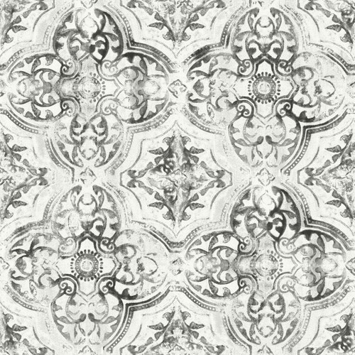 MN1890 Quartet Wallpaper White / Black from Mediterranean by York Wallcoverings