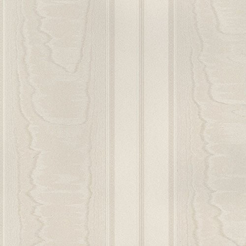 Norwall Wallcoverings Simply Silks 3 SK34760 Vertical  Moiré Wallpaper Light Cream, Beige