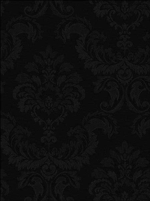 Norwall Wallcoverings Simply Silks 3 SK34750 Damask Emboss Wallpaper Black