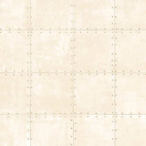 Norwall Wallcoverings LL36231 Illusions 2 Steel Tile Wallpaper Creams