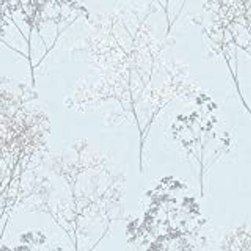 Norwall FH37510 Queen Anne's Lace Prepasted Wallpaper, Sky, Light Blue, Grey