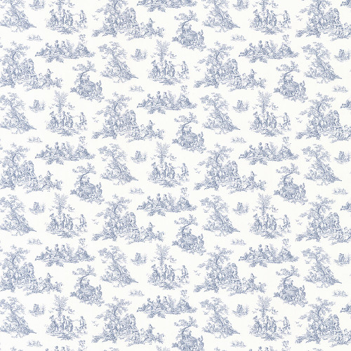 Norwall Wallcoverings Pretty Prints 4 CN24619 Small Toile Wallpaper Blue