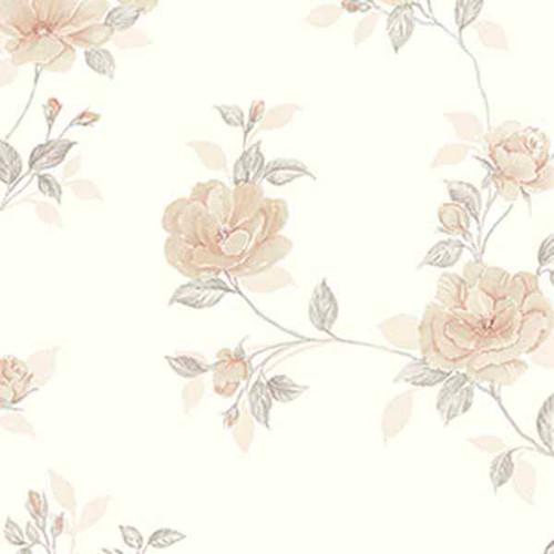 Galleria Wallcoverings Silk Impressions 2 IM36402  In Register Rose Trail Wallpaper Beige Light Grey