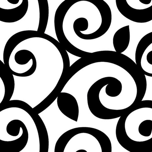 Norwall Shades HB25872 Curling Leaf Wallpaper Black, White