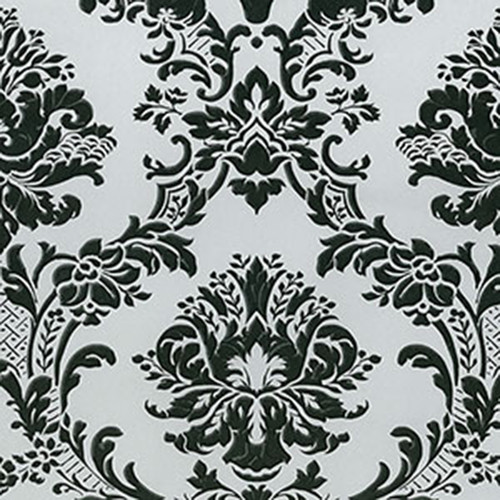 Norwall Wallcoverings Silk Impressions 2 MD29433  In Register Classic Damask Wallpaper Metallic Silver Black