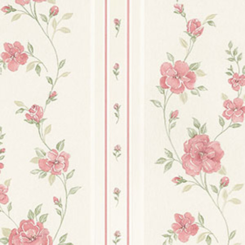 Norwall Wallcoverings Silk Impressions 2 MD29443  In Register Rose Stripe Wallpaper Ivory Blush Pink