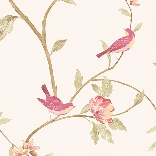 Norwall CG28803 Rose Garden 2 Floral Bird Sidewall Wallpaper