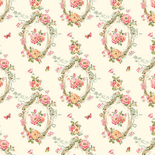 Norwall Wallcoverings Pretty Prints 4 PP35534 Cameo Cream Red Gold Wallpaper