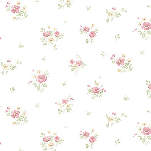 Norwall Wallcoverings Pretty Prints 4 PP35540 Rainbow Floral Wallpaper Yellow Pink
