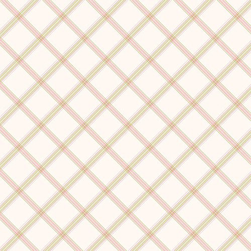 Norwall Wallcoverings Pretty Prints 4 PP35544 Pretty Plaid Wallpaper Pink Green