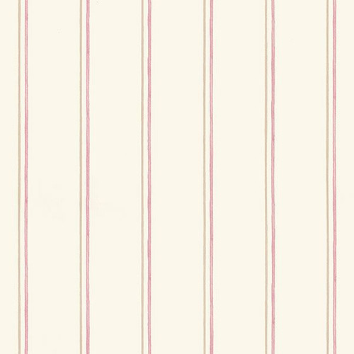 Norwall Wallcoverings Pretty Prints 4 PP35502 Thin Stripe Pink Beige Wallpaper