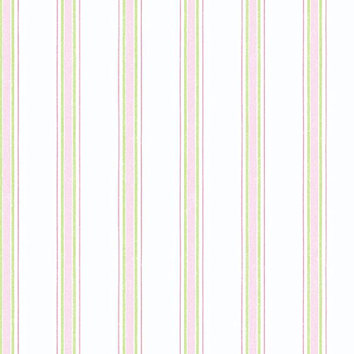 Norwall Wallcoverings PR33852 Floral Prints 2 Dawn Stripe Wallpaper Pink  Green