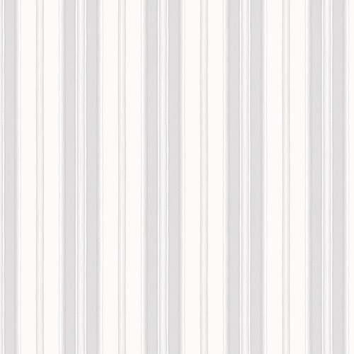 Norwall Wallcoverings SD36111 Stripes & Damasks 3 Heritage Stripe Wallpaper Grey White Metallic Silver