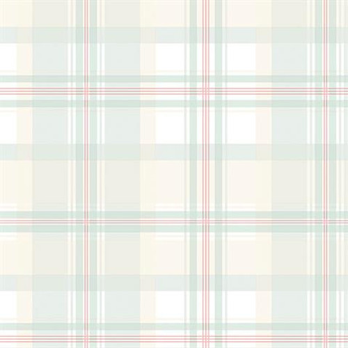 Norwall Wallcoverings AB27605 Abby Rose 3 Plaid Wallpaper Blue/Cream/Red