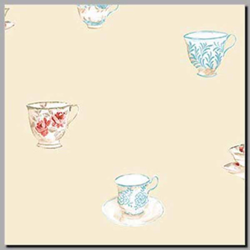 Norwall Wallcoverings KC28526 Kitchen Concepts 2 Beige Blue Off White Wallpaper