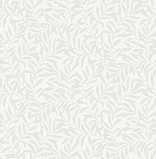 M1666 Salix Leaf Wallpaper in Metallic Silver Colors with Stunning Neutral Design Traditional Style Non Woven Unpasted Wall Covering by Brewster