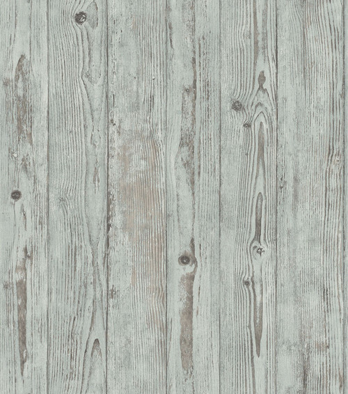 4015-427332 Albright Weathered Oak Panels Wallpaper in Light Blue Gray Colors with Woodgrain Detailing Traditional Style Wall Covering Non Woven Unpasted Vinyl by Brewster