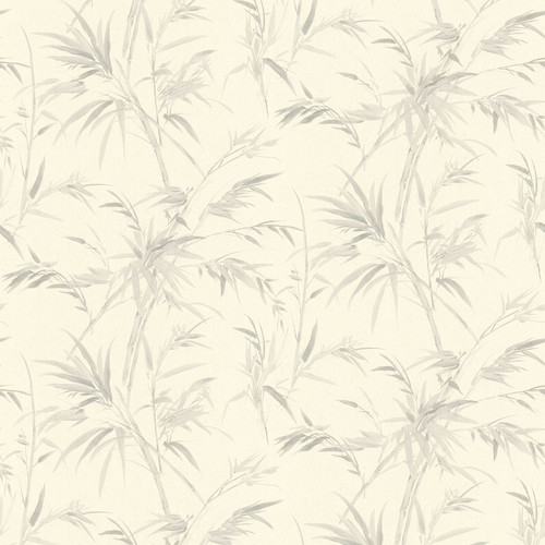 2979-37376-2 Hali Fronds Wallpaper in Light Grey Colors with Raised Inks Bohemian Style Vinyl Unpasted Wall Covering by Brewster