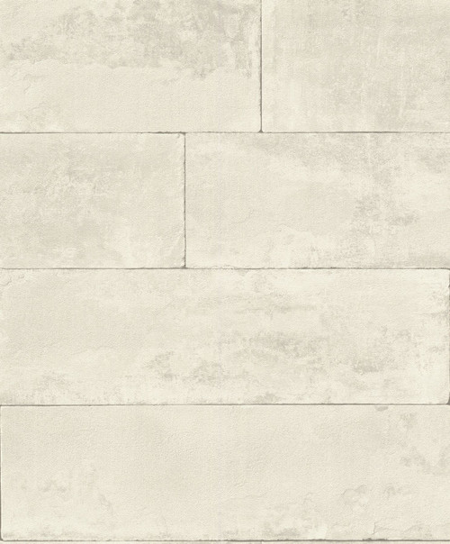 4015-426007 Lanier Stone Plank Wallpaper in Dove Off White Gray Colors with Authentic Rough Feel Industrial Style Wall Covering Non Woven Unpasted Vinyl by Brewster