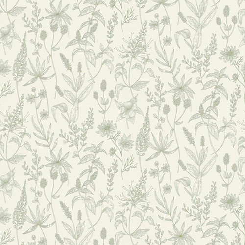 2979-37363-5 Nami Floral Wallpaper in Olive Green Colors with Timeless and Delicate Look Modern Style Expanded Vinyl Unpasted Wall Covering by Brewster