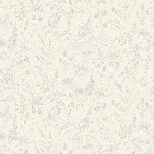 2979-37363-1 Nami Floral Wallpaper in Off White Colors with Darling & Enchanting Design Modern Style Expanded Vinyl Unpasted Wall Covering by Brewster