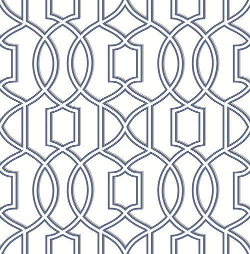 2625-21815 Quantum Blue Trellis Wallpaper Non Woven Material Geometric Theme Modern Style Symetrie Collection from A-Street Prints by Brewster Made in Great Britain