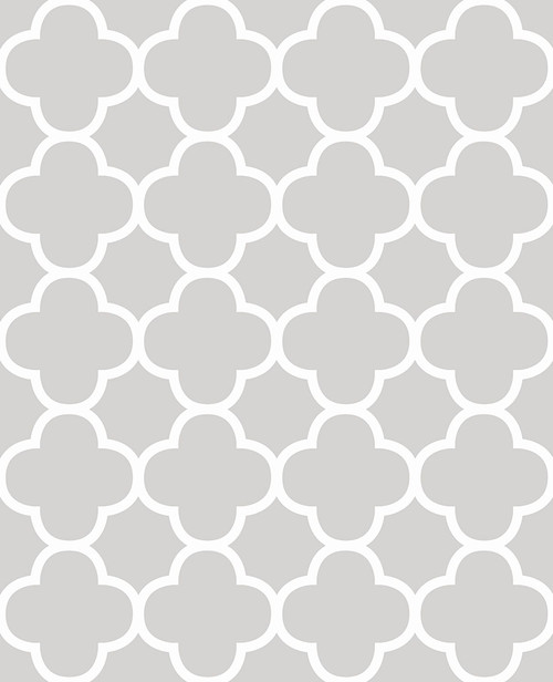 2625-21856 Origin Grey Quatrefoil Wallpaper Non Woven Material Geometric Theme Modern Style Symetrie Collection from A-Street Prints by Brewster Made in Great Britain