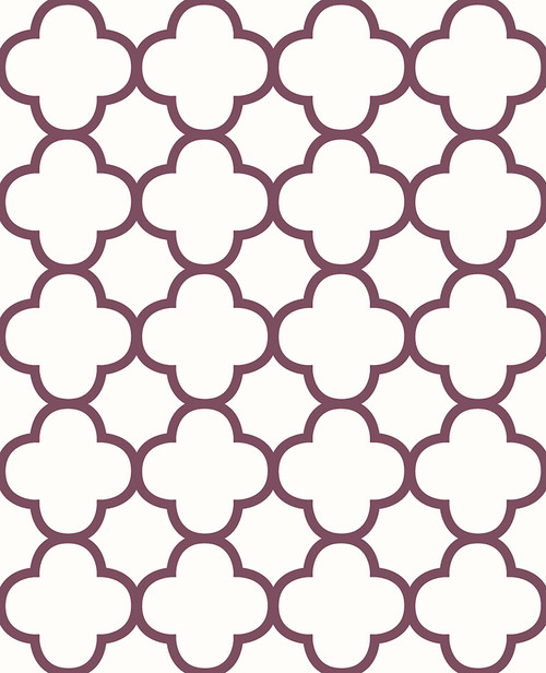 2625-21859 Origin Burgundy Quatrefoil Wallpaper Non Woven Material Geometric Theme Modern Style Symetrie Collection from A-Street Prints by Brewster Made in Great Britain