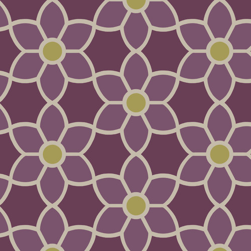 2535-20610 Blossom Geometric Floral Wallpaper Purple Grey Green Colors with Chic Pattern Decor Botanical Modern Style Non Woven Unpasted Wall Covering by Brewster