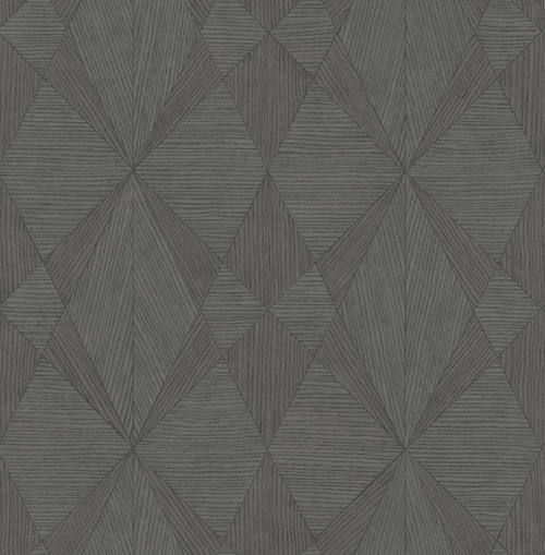 2896-25334 Intrinsic Textured Geometric Wallpaper in Dark Gray Colors with Rustic Wood Textures Modern Style Non Woven Unpasted Wall Covering by Brewster